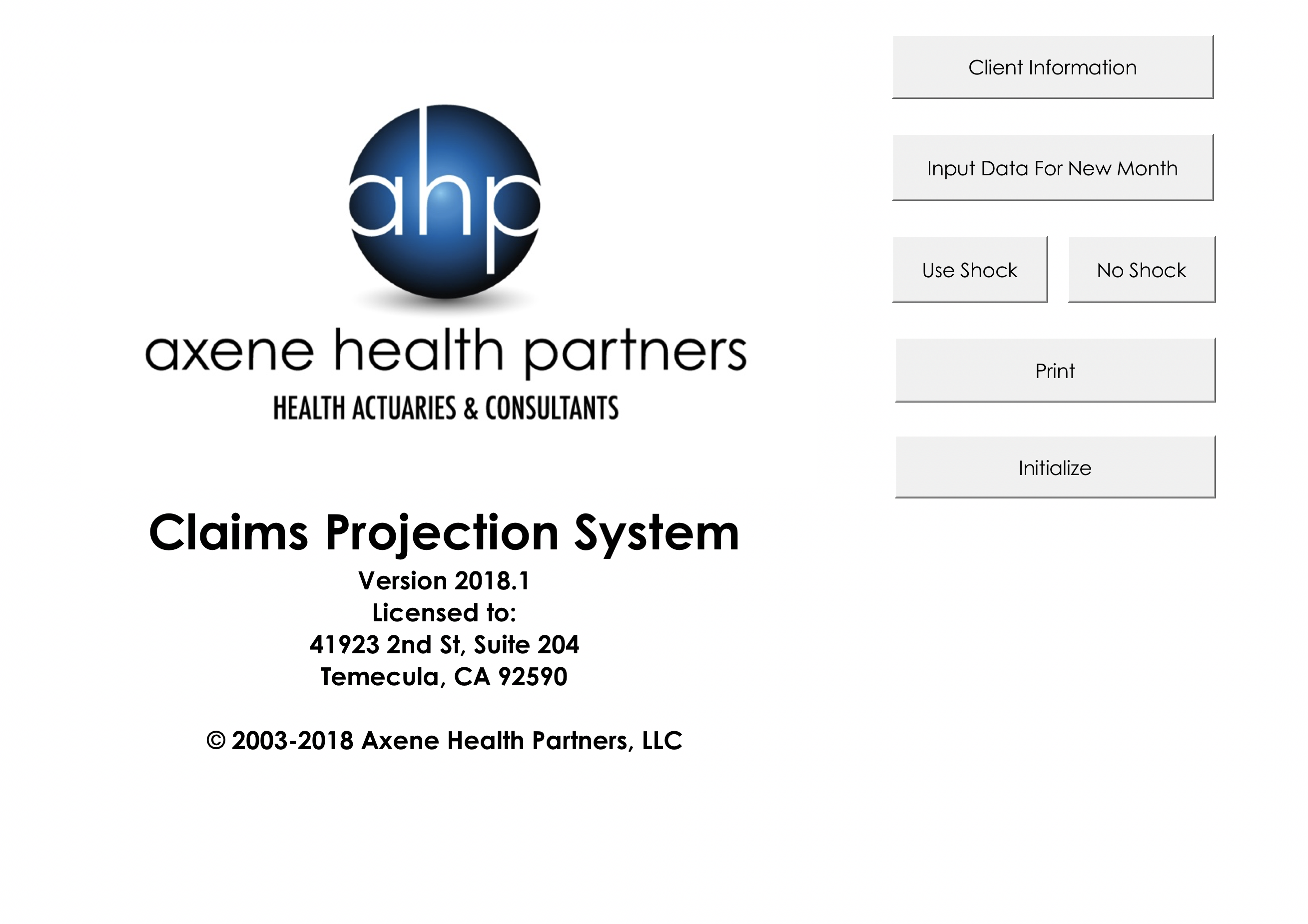 AHP Claims Projection Tool